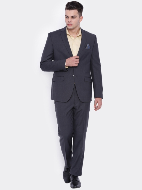 

SUITLTD Men Grey Pinstriped Single-Breasted Regular Fit Formal Suit