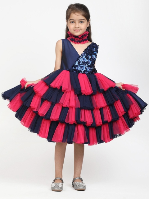 

Jelly Jones Girls Pink & Blue Checked Dress With Hairband