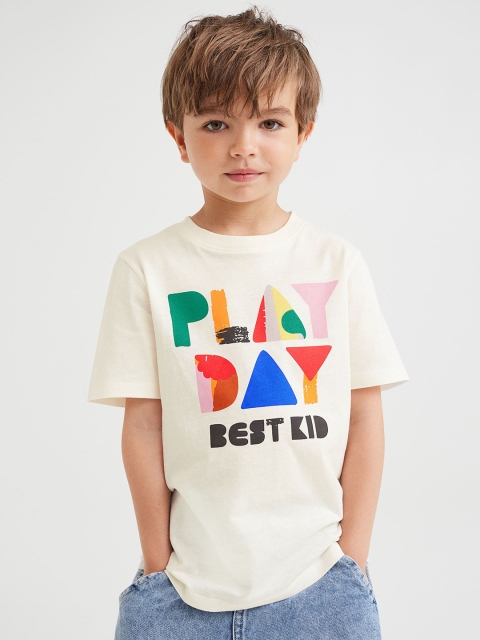 

H&M Boys White Printed T-shirt