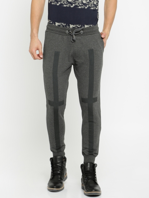 

Ed Hardy Charcoal Grey Printed Jogger Track Pants