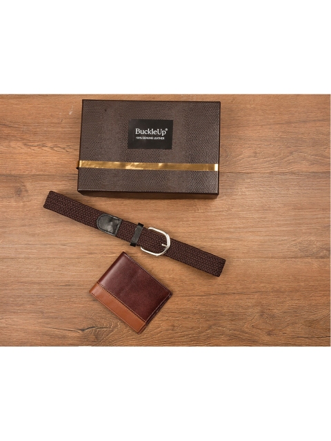 

BuckleUp Men Coffee Brown Solid Accessory Gift Set