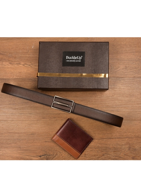

BuckleUp Men Brown Solid Accessory Gift Set