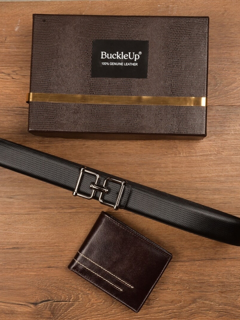 

BuckleUp Men Black & Brown Solid Accessory Gift Set