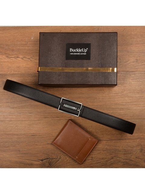 

BuckleUp Men Black & Brown Solid Accessory Gift Set