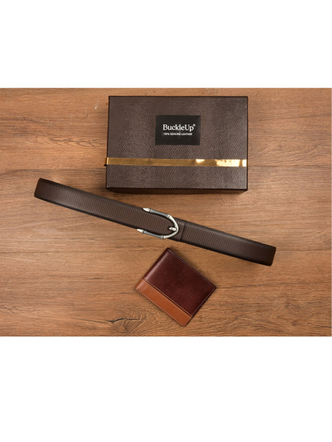 

BuckleUp Men Brown Solid Accessory Gift Set