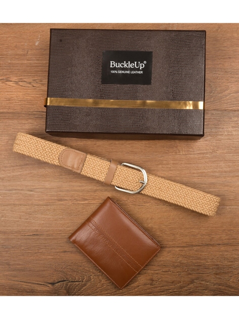 

BuckleUp Men Beige Solid Accessory Gift Set