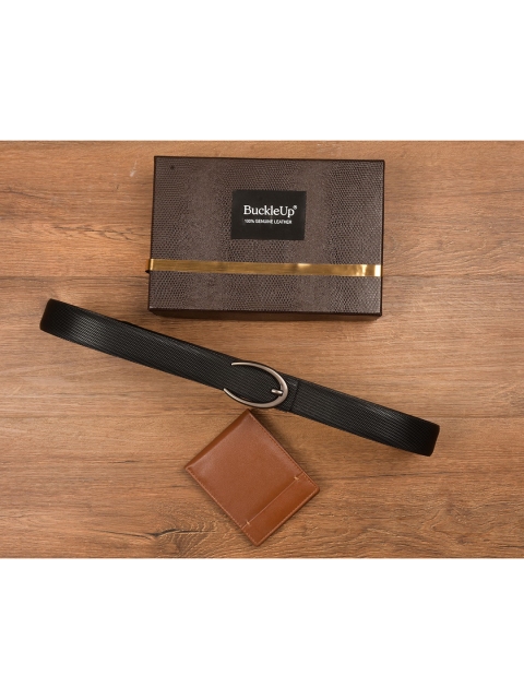 

BuckleUp Men Black & Tan Brown Solid Accessory Gift Set