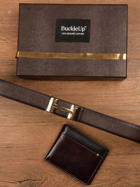 

BuckleUp Men Brown Solid Accessory Gift Set