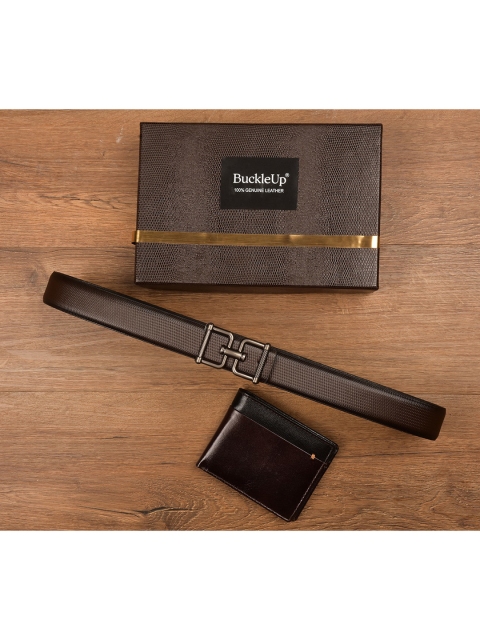 

BuckleUp Men Brown Solid Accessory Gift Set