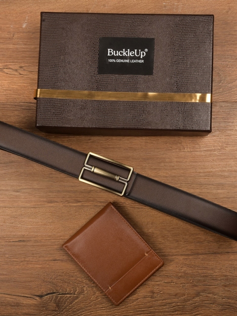 

BuckleUp Men Brown Solid Accessory Gift Set