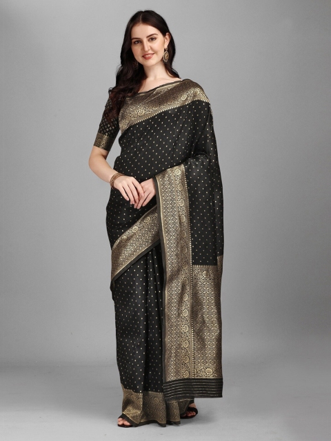 

YOYO Fashion Black & Gold-Toned Banarasi Saree