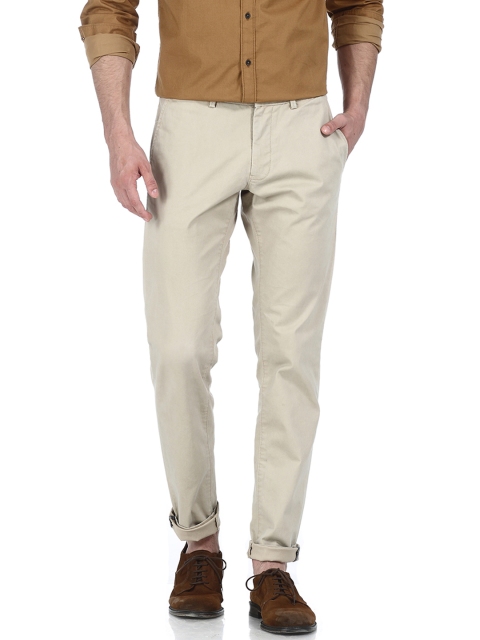 

Basics Men Beige Tapered Fit Solid Chinos