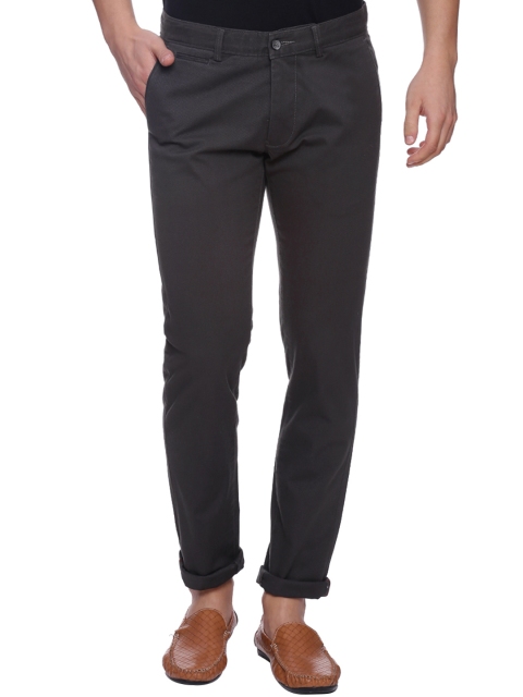 

Basics Men Charcoal Grey Tapered Fit Solid Chinos