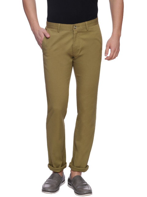 

Basics Men Khaki Tapered Fit Solid Chinos