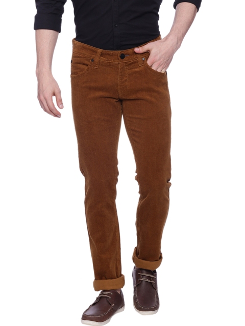 

Basics Men Brown Skinny Fit Corduroy Trousers