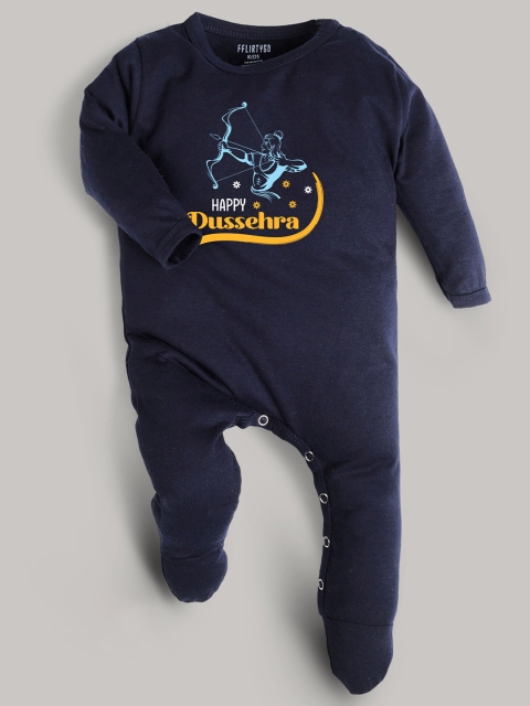 

FFLIRTYGO Unisex Kids Navy Blue & Blue Printed Basic Jumpsuit