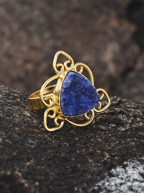 

Tistabene Gold-Plated Blue Adjustable Finger Ring