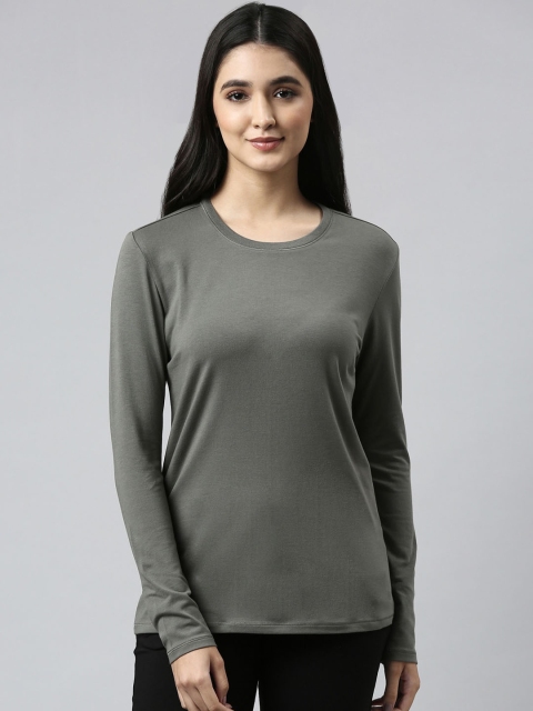 

Enamor Women Grey Solid Cotton Lounge T-Shirts