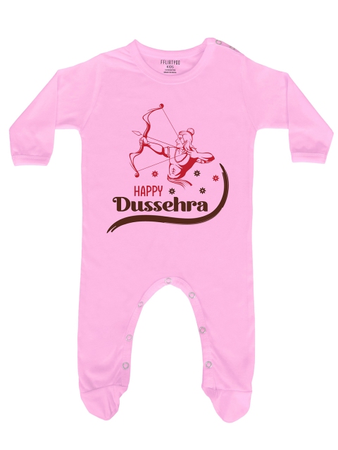 

FFLIRTYGO Unisex Kids Pink & Brown Printed Rompers