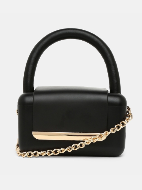 

20Dresses Black Solid Rectangular Mini Sling Bag