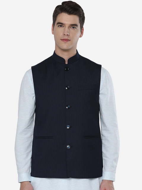 

JADE BLUE Men Black Solid Nehru Jacket