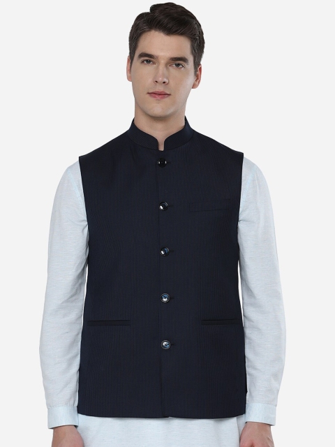 

JADE BLUE Men Black Solid Nehru Jacket