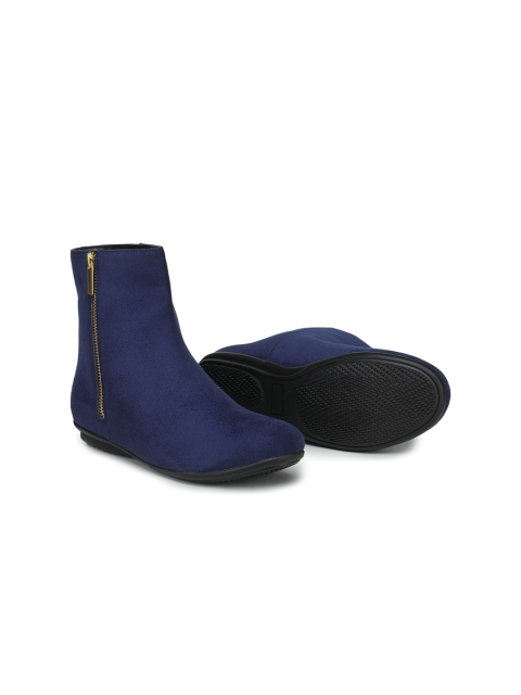 

GARDIN Women Navy Blue Solid Suede Boots