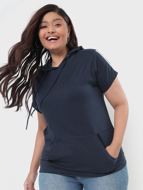 

Bewakoof Women Plus size Blue T-shirt