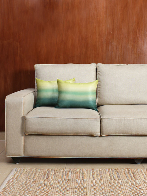 

House This Green & Yellow Set of 2 Dyed 12"x 18" Rectangular Cushions with Covers