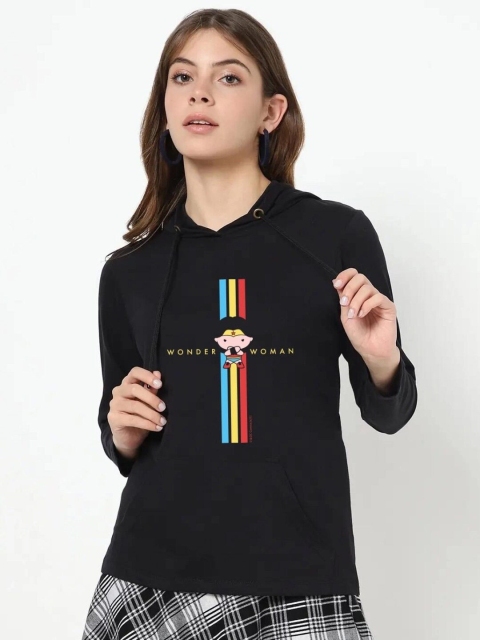 

Bewakoof Women's Black Wonder Woman (DCL) Graphic Printed T-shirt