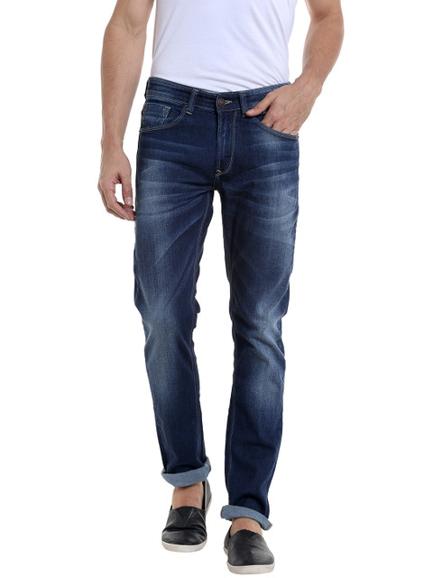 

SPYKAR Men Navy Tapered Fit Low-Rise Clean Look Jeans, Navy blue