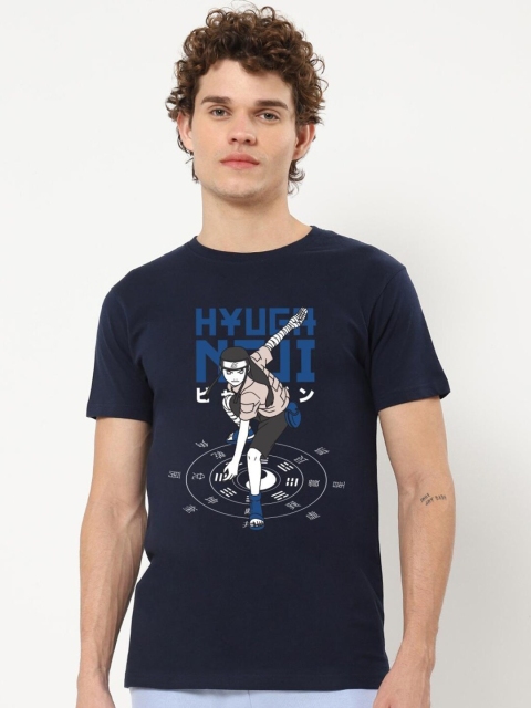 

Bewakoof Men's Blue Hyuga Negi Byakugan Graphic Printed T-shirt