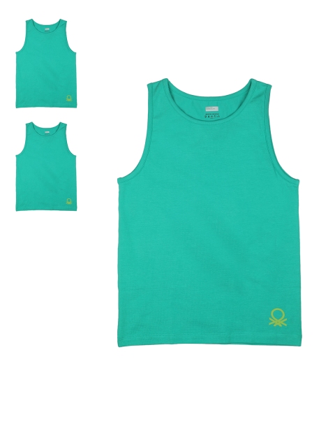 

United Colors of Benetton Boys Pack of 3 Blue Innerwear Vests KB11I-904
