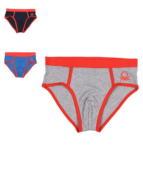 

United Colors of Benetton Boys Pack of 3 Briefs KB01I-903, Grey melange