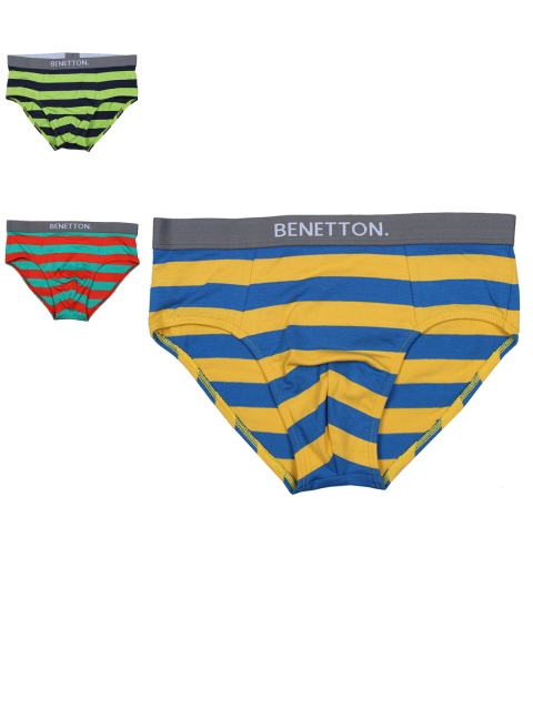 

United Colors of Benetton Boys Pack of 3 Striped Briefs KB03I-902, Multi