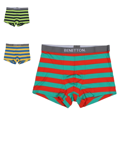 

United Colors of Benetton Boys Pack of 3 Striped Trunks KB04I-902, Multi