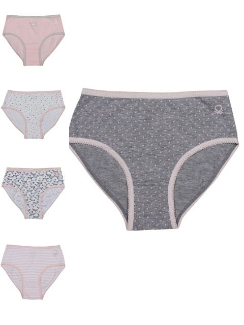 

United Colors of Benetton Girls Pack of 5 Printed Briefs KG04I-902, Multi