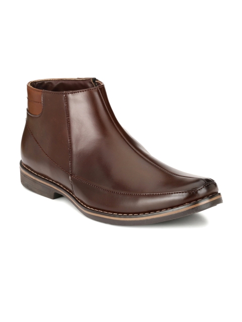 

Azzaro Black Men Brown Mid-Top Flat Boots