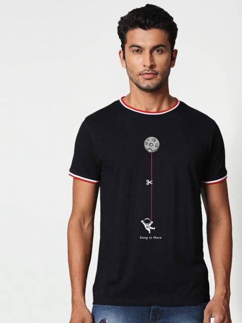 

Bewakoof Men Black Printed Round Neck T-shirt