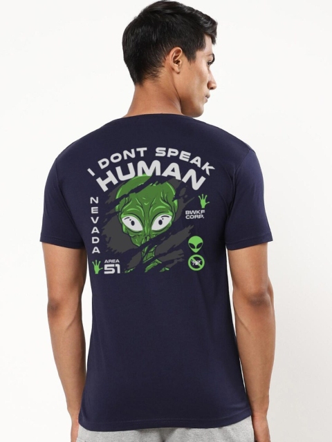 

Bewakoof Men Blue Printed T-shirt