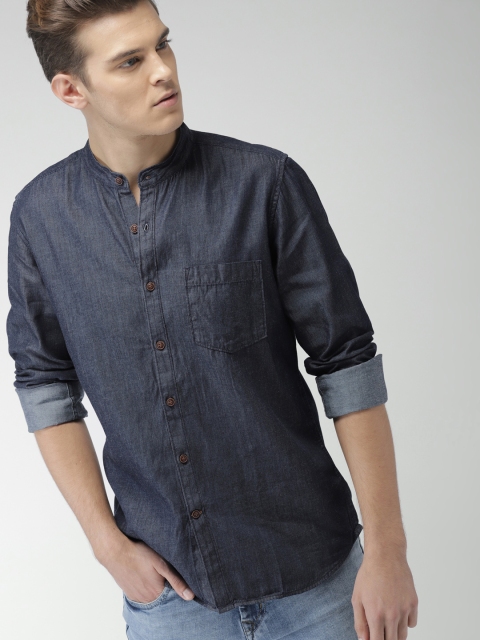 

Mast & Harbour Men Blue Slim Fit Solid Casual Shirt