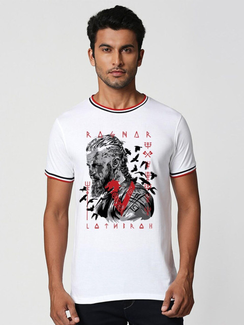 

Bewakoof Men White Graphic Printed T-shirt