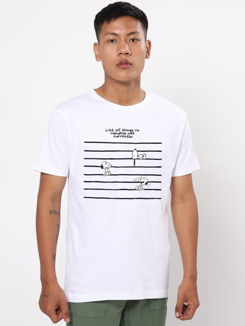 

Bewakoof Men's White List of Things Typography T-shirt