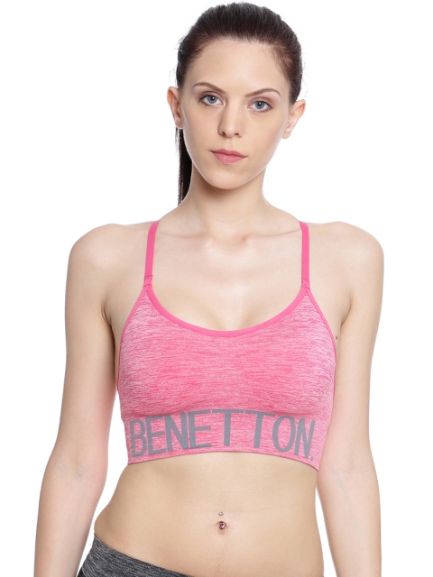 

Undercolors of Benetton Pink Printed Non-Wired Lightly Padded Sports Bra B02DI-901