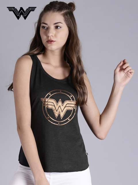

Kook N Keech Women Charcoal Grey Printed Round Neck T-shirt