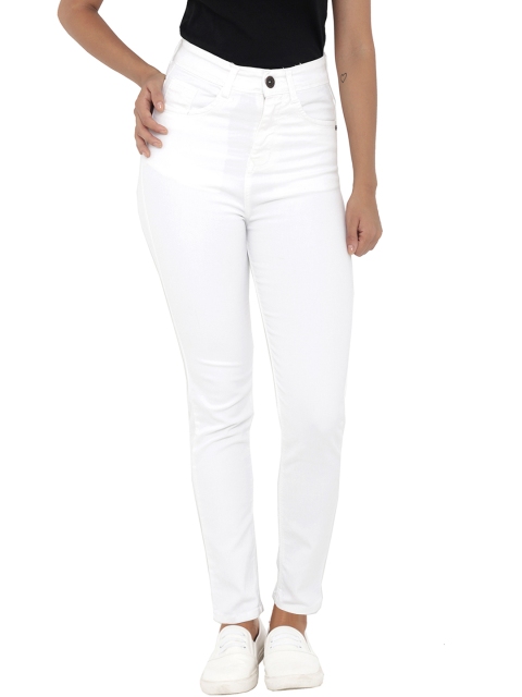 

20Dresses Women White Skinny Fit High-Rise Clean Look Jeans