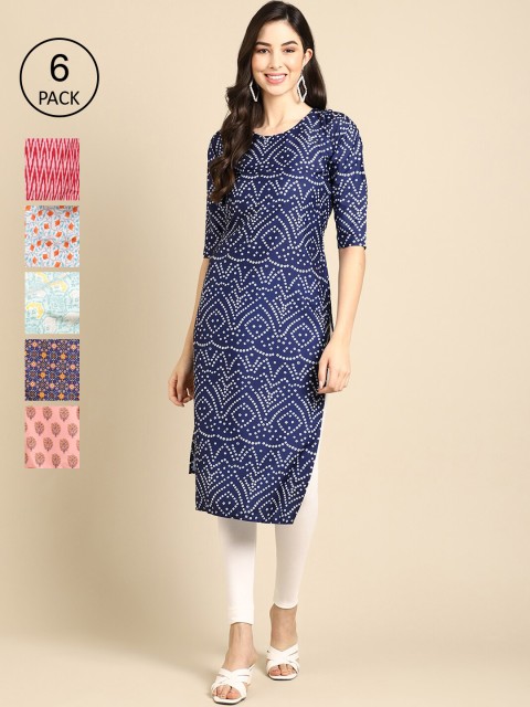 

KALINI Women Multicoloured Geometric Printed Crepe Kurta, Multi
