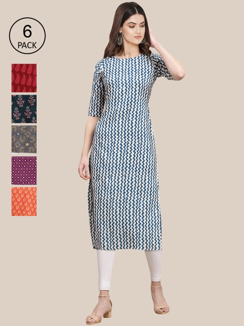

KALINI Women Multicoloured Geometric Printed Crepe Kurta, Multi
