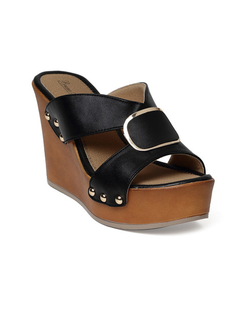 

Bruno Manetti Women Black Solid Wedges