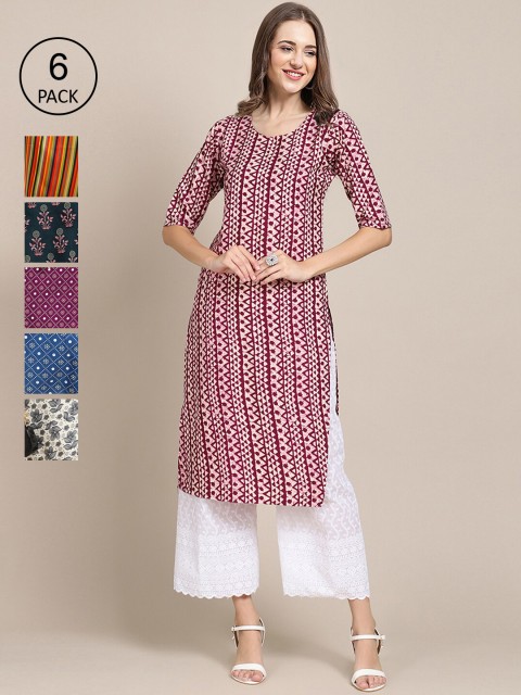 

KALINI Women Multicoloured Geometric Printed Crepe Kurta, Multi